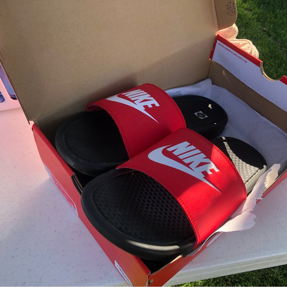 Men’s size 14 red Nike slide
